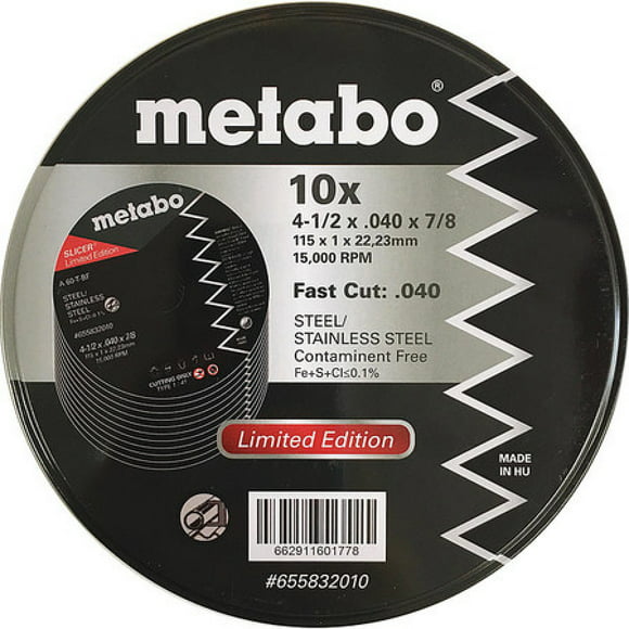 METABO 655339000 CutOff Whl,A60TZ,6"x.040"x7/8",10200rpm